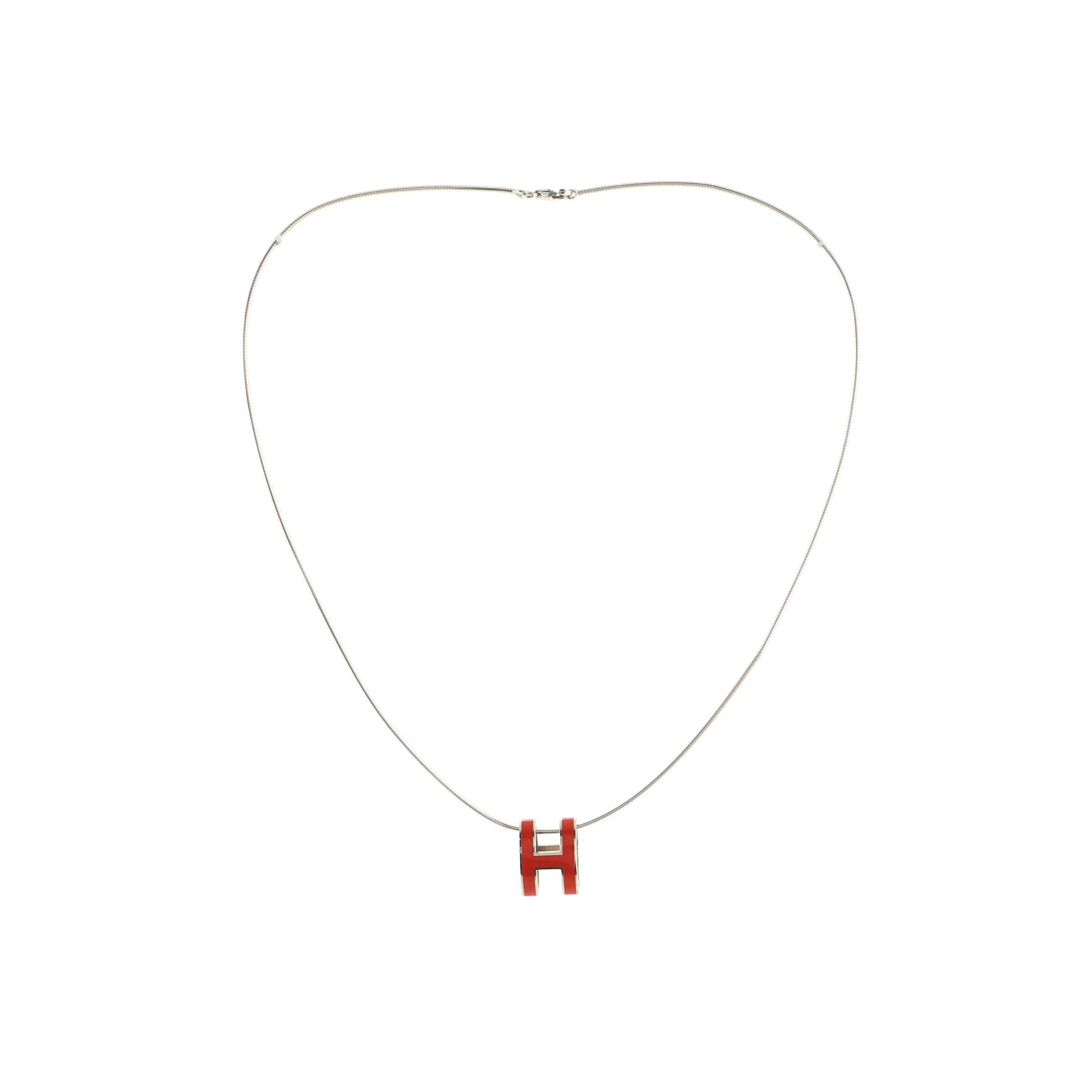 HERMÈS POP H PENDANT CORD NECKLACE METAL AND ENAME 